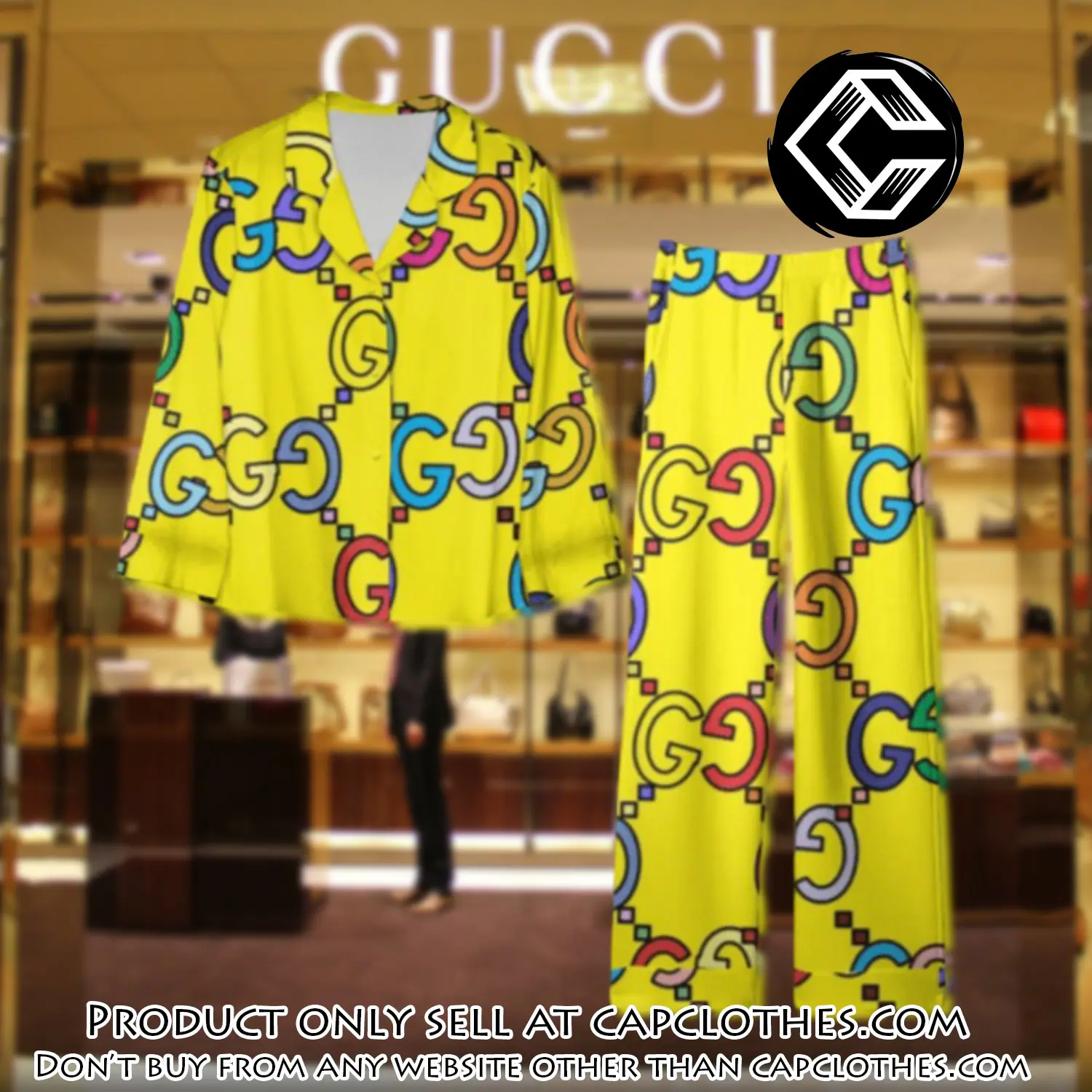 Trending luxury gc satin pajama set pjs1060 cc1814330